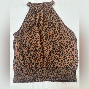 Sienna Sky Brown and Black Leopard Print Top